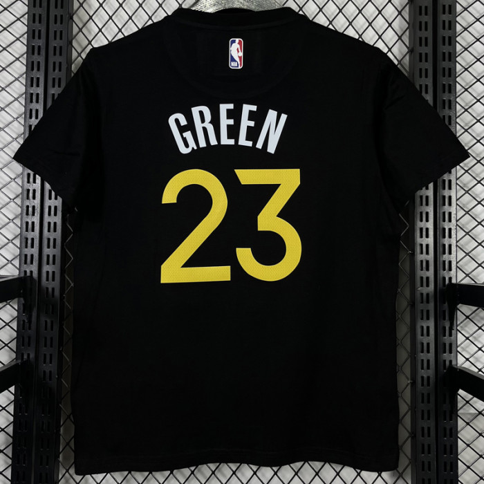 T223 WARRIORS GREEN #23 Black High Quality Casual T-Shirt