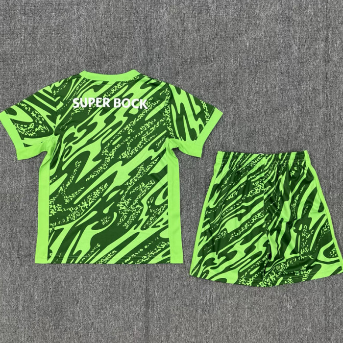 2025-26 Sporting Lisbon Green Goalkeeper Kids SoccerJersey