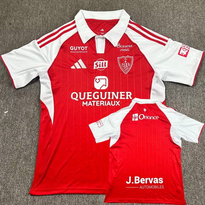 2025-26 Stade Brestois Home Fans Soccer Jersey