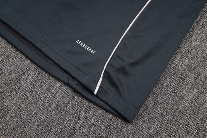 2025-26 RMA Dark gray Kids Half Pull Tracksuit#E2594(童装)(半拉链)