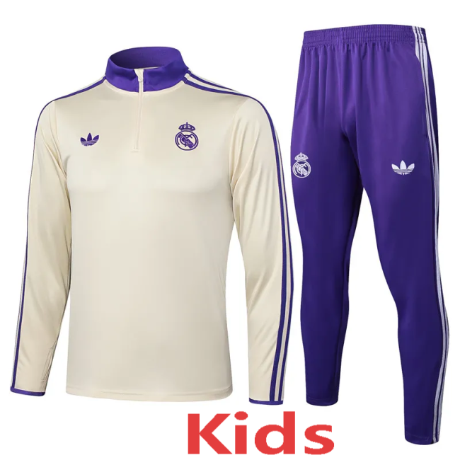 2025-26 RMA Khaki Kids Half Pull Tracksuit #E2547(童装)(半拉链)