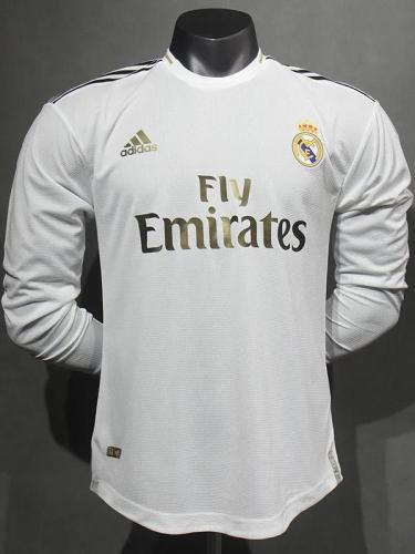 2019-2020 RMA Home Player Version 长袖球员 Long Sleeve Retro Soccer Jersey