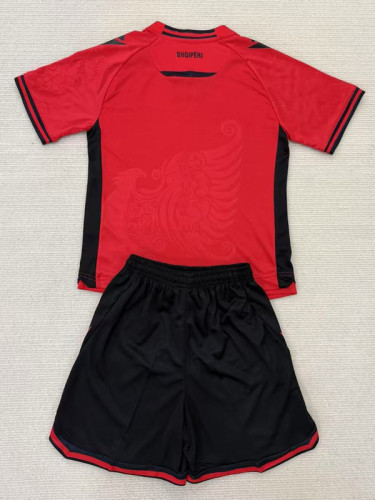 25-26 Albania Home Kids Soccer Jersey