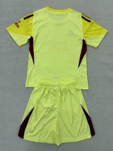 25-26 ARS Light Yellow GoalKeeper Kids Soccer Jersey