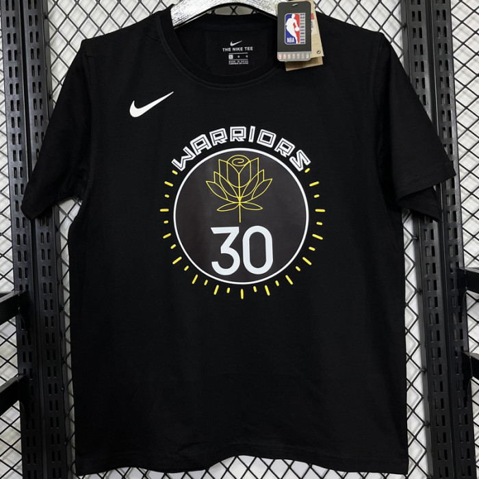 T177 Warriors CURRY #30 Black High Quality Casual T-Shirt