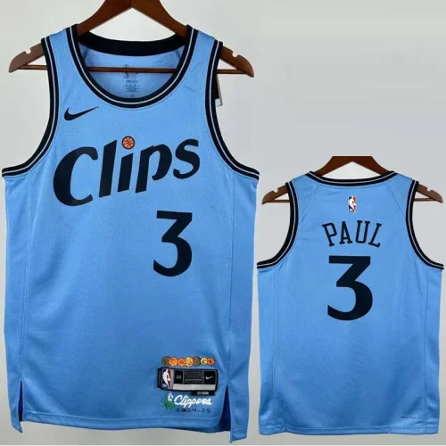 2024-25 Clippers PAUL #3 Blue City Edition Top QualityHot Pressing NBA Jersey