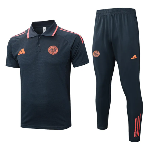 2025-26 Bayern Dark gray Polo Tracksuit #C2544