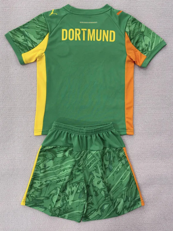 2025-26 Dortmund Green Goalkeeper Kids Soccer Jersey