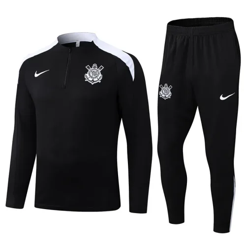25-26 Corinthians Black Half Pull Tracksuit (半拉链)