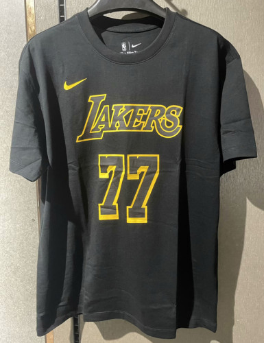 24-25 Lakers DONCIC #77 Black High Quality Casual T-Shirt