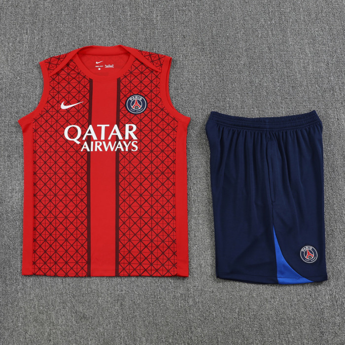 2025-26 PSG Red Tank top and shorts suit