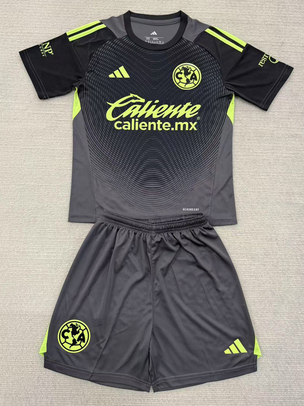 2025-26 Club America Black GoalKeeper Kids Soccer Jersey