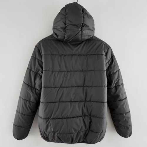 24-25 Ittihad Black Hooded Cotton Coat #棉衣