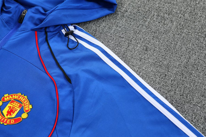 2025-26 Man Utd Fancy blue Hoodie Jacket Tracksuit