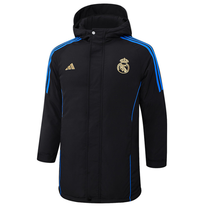 24-25 RMA Black Hooded Windbreaker Fabric Cotton Coat #G212