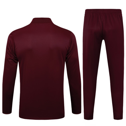 2025-26 Ajax Jujube red Kids Half Pull Tracksuit#E2598(童装)(半拉链)