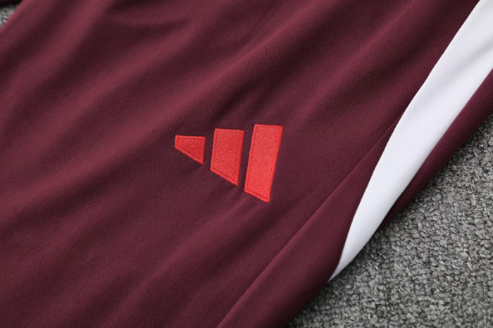 25-26 Bayern Brown Red Polo Tracksuit