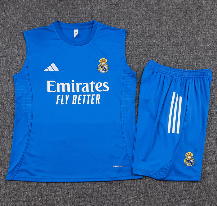 2025-26 RMA Lake blue Tank top and shorts suit#D25144