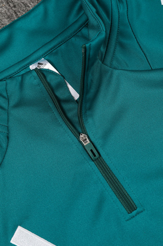 2024 AD Green Kids Half Pull Tracksuit (童装)(半拉链)