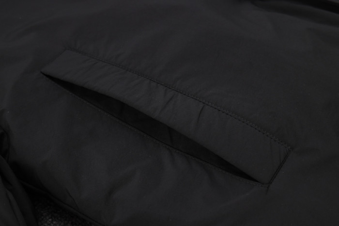 24-25 Palmeiras Black Hooded Windbreaker Fabric Cotton Coat #G236