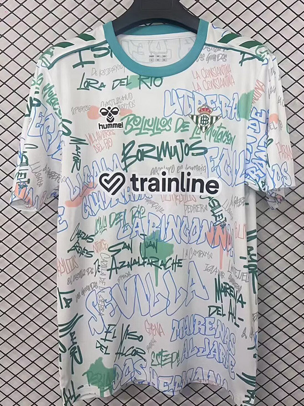 2025-26 Real Betis White Graffti Training Shirts
