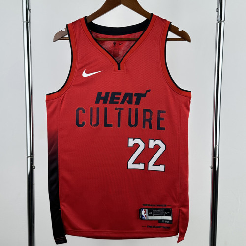 24-25 HEAT BUTLER #22 Red City Edition Top Quality Hot Pressing NBA Jersey (V领）