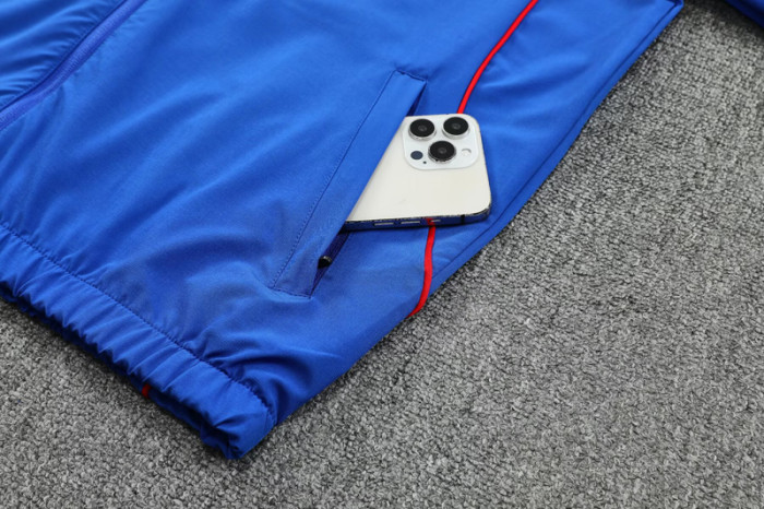 2025-26 Man Utd Fancy blue Hoodie Jacket Tracksuit