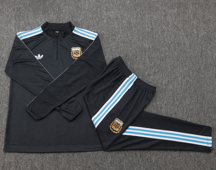 2025-26 Argentina Dark gray Kids Half Pull Tracksuit#E2541(童装)(半拉链)