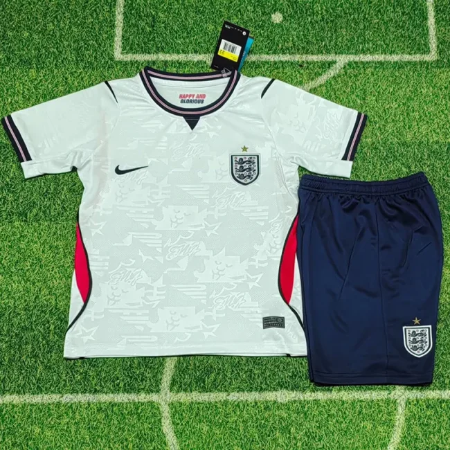 26-27 England Home Kids Soccer Jersey