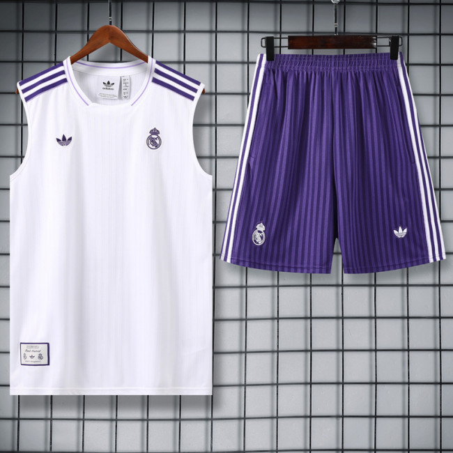 2025-26 RMA White Tank top and shorts suit