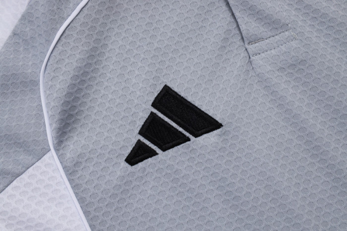 2025-26 RMA Grey white Polo Tracksuit #C2557