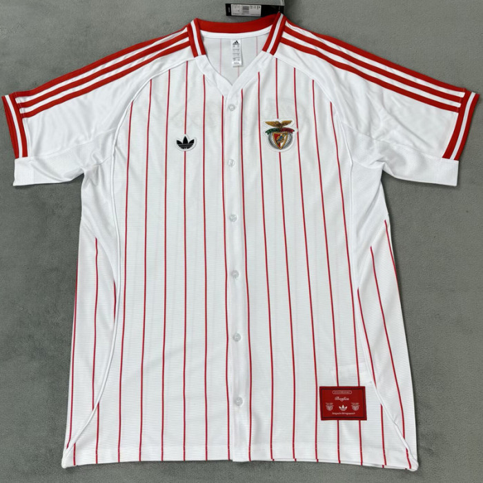 2025-26 Benfca White Casual Edition Baseball Jersey