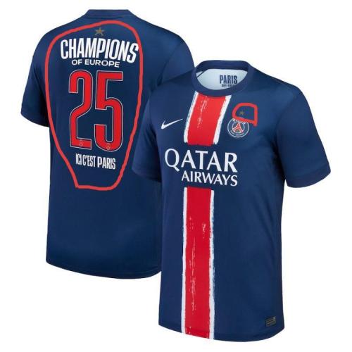 24-25 PSG Home Champions Of Europe 25 ICI C'EST Paris Fans Soccer Jersey 带星