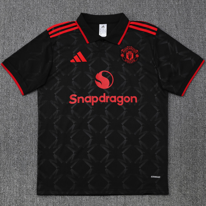 25-26 Man Utd Black Polo Short Sleeve