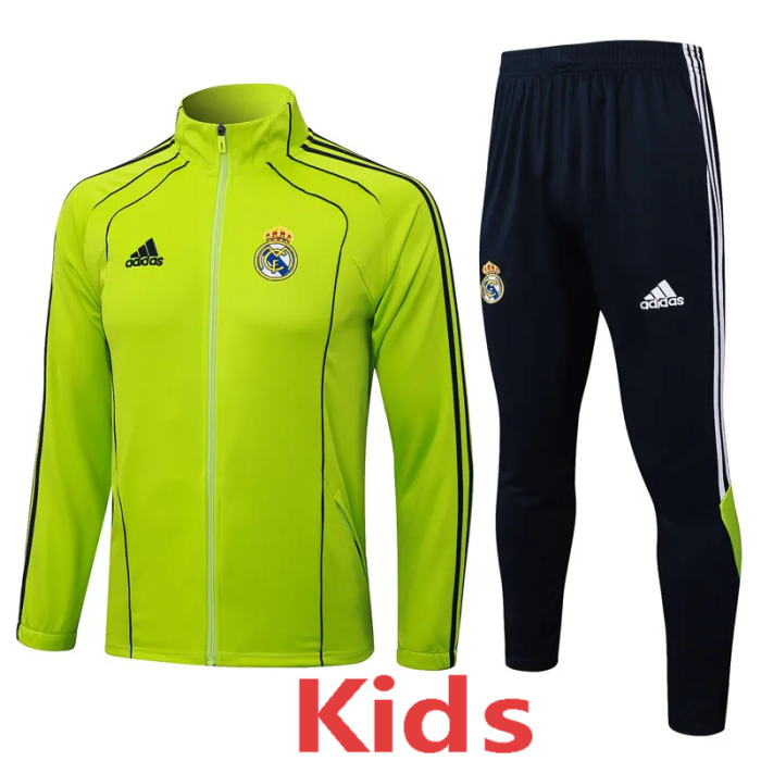 2025-26 RMA Grass green Kids Jacket Tracksuit#E2584(童装)
