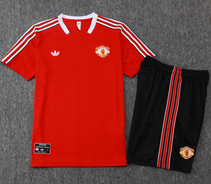 25-26 Man Utd Red Training short Suit #D2565