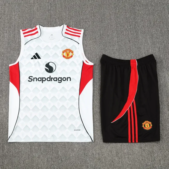 25-26 Man Utd White Tank top and shorts suit