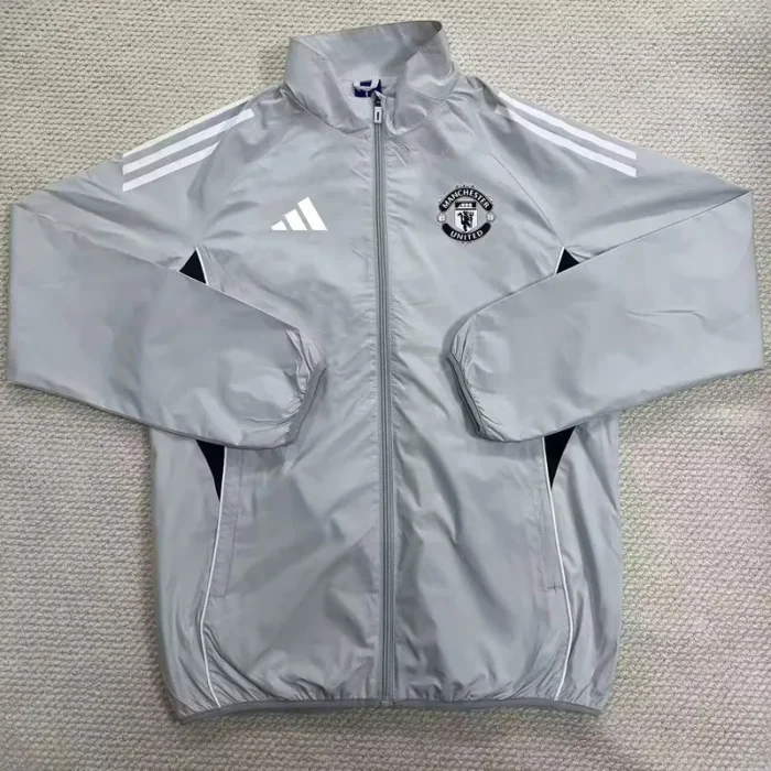 25-26 Man Utd Gray Windbreaker (白边)