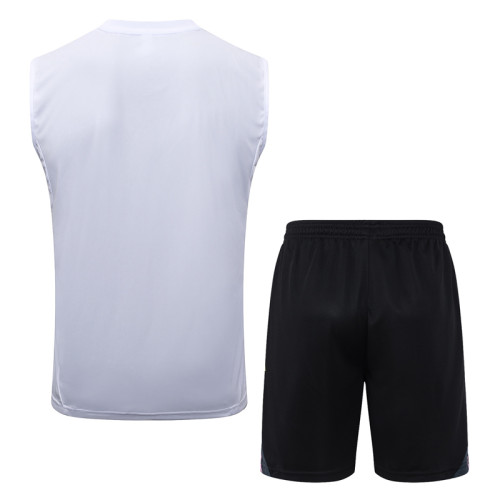2025-26 JUV White Tank top and shorts suit #D25143