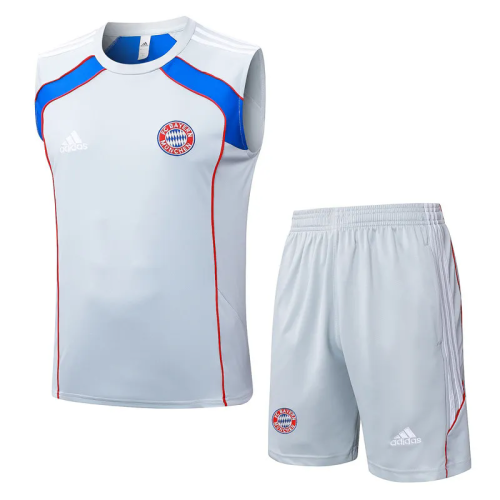 2025-26 Bayern Grey Tank top and shorts suit #D25114