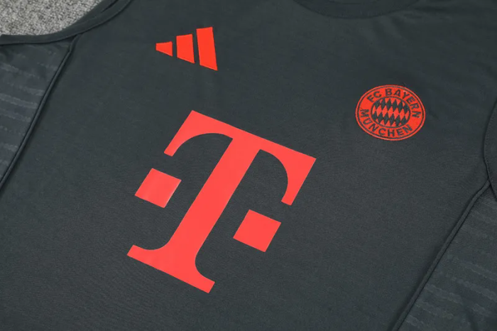 2025-26 Bayern Dark gray Tank top and shorts suit