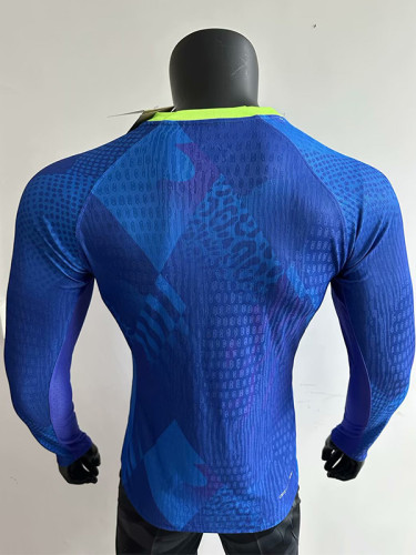 25-26 Brazil W Away Long Sleeve Player Version Soccer Jersey (长袖球员)(带星)