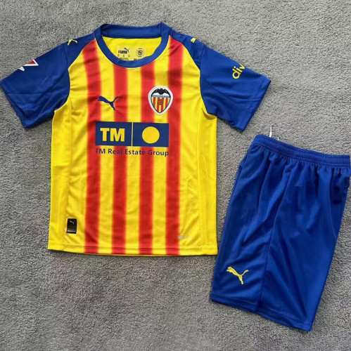 2025-26 Valencia Yellow Kids Soccer Jersey