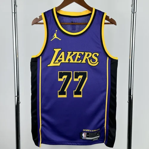 2022-23 Lakers DONCIC #77 Purple Top Quality Hot Pressing NBA Jersey (Trapeze Edition) 飞人版