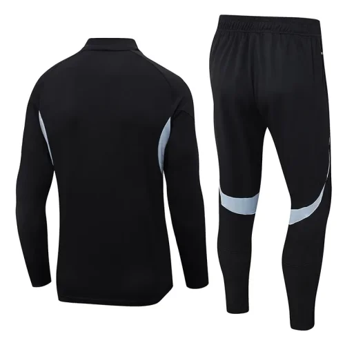 2025-26 Germany Black Half Pull Tracksuit (半拉链）