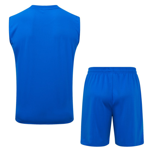 2025-26 RMA Lake blue Tank top and shorts suit#D25144
