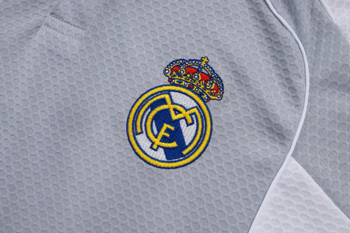 2025-26 RMA Grey white Polo Tracksuit #C2557
