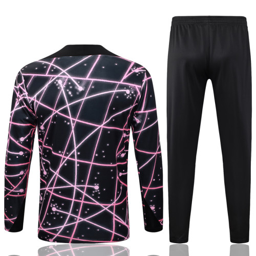 2025-26 PSG Jordan Black Purple Half Pull Tracksuit#B2565(半拉链)