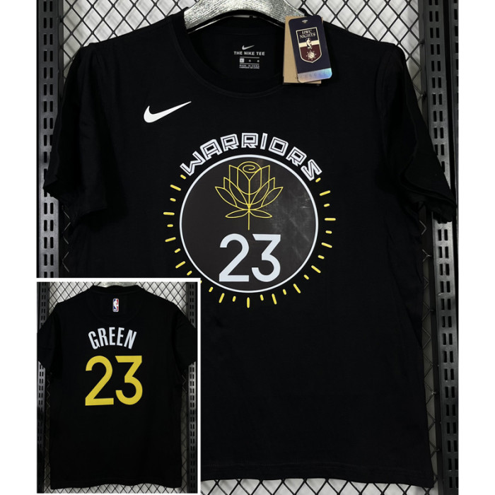 T223 WARRIORS GREEN #23 Black High Quality Casual T-Shirt