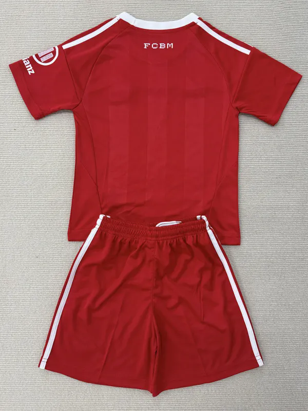 2025-26 Bayern Red Goalkeeper Kids Soccer Jersey